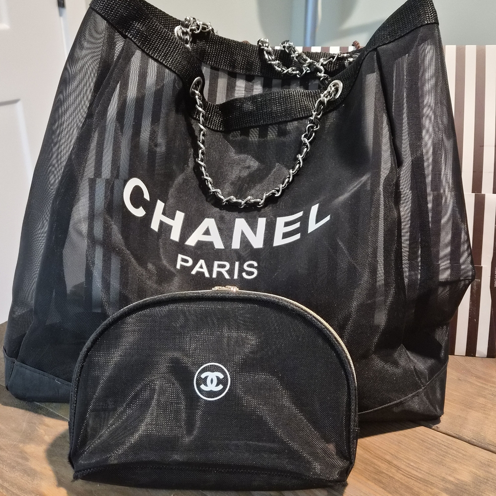 Chanel Black Tote and Pouch Set